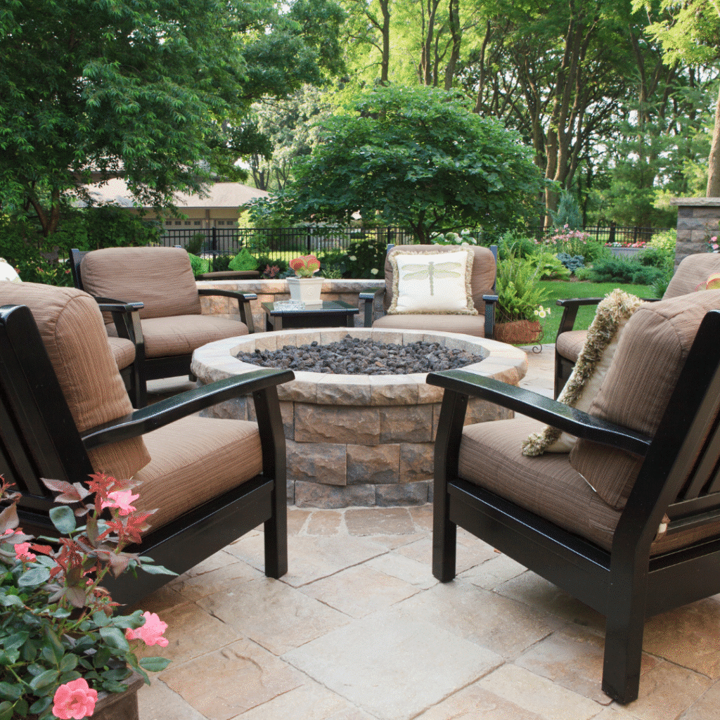 Outdoor firepit safety tips and backyard design ideas in Fort Lupton, CO – custom fire features by Landscape Design & Lawn Irrigation.